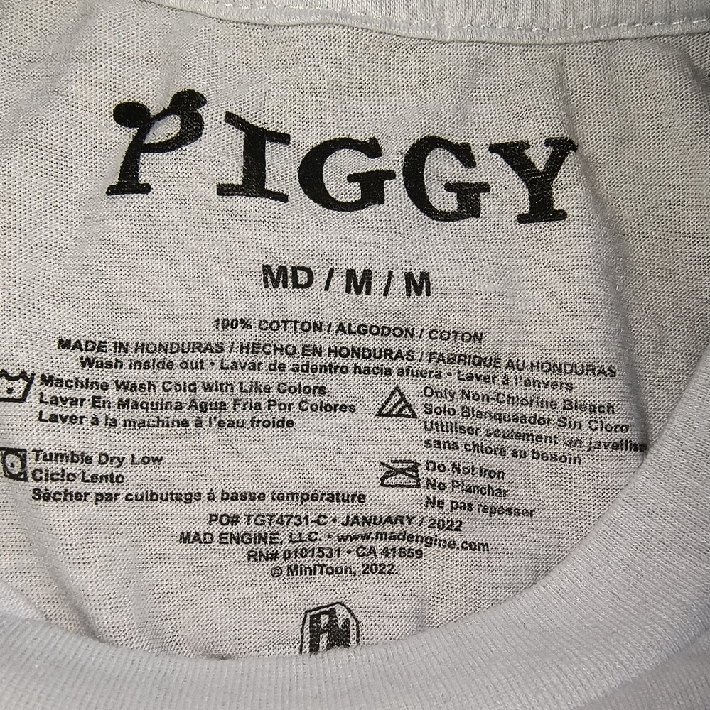 NWT Authentic Piggy Tee with Ombre Grey Base in Size Youth Medium - Picture 3 of 7